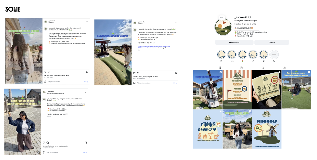 Countryside Minigolf sociale medier og kampagne